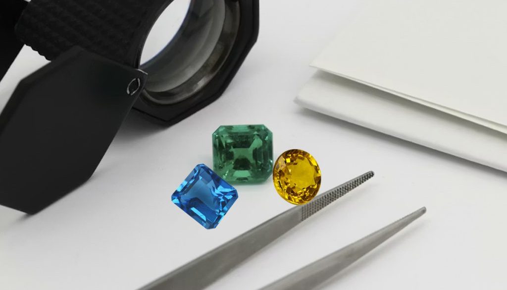 Collection of natural Sri Lankan sapphires and Afghan emeralds showcasing their vivid colors, unique origins, and high-quality gemstone characteristics for identification and e-commerce display.